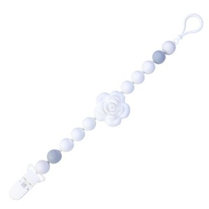 Agafura Teething Pacifier Clip(Flower_White)