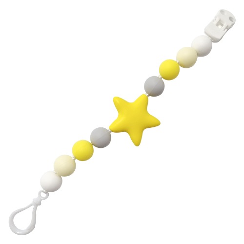Agafura Teething Pacifier Clip(Star_Yellow)